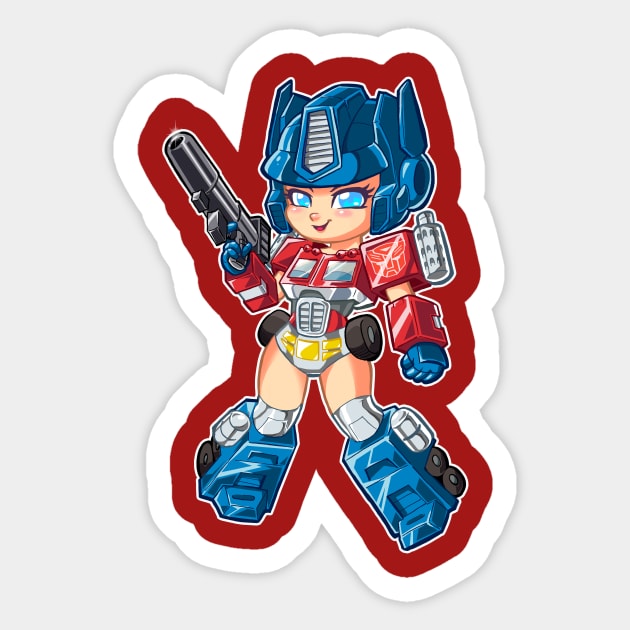 Transformer Gals: OptiMISS Prime Sticker by K-Bo.